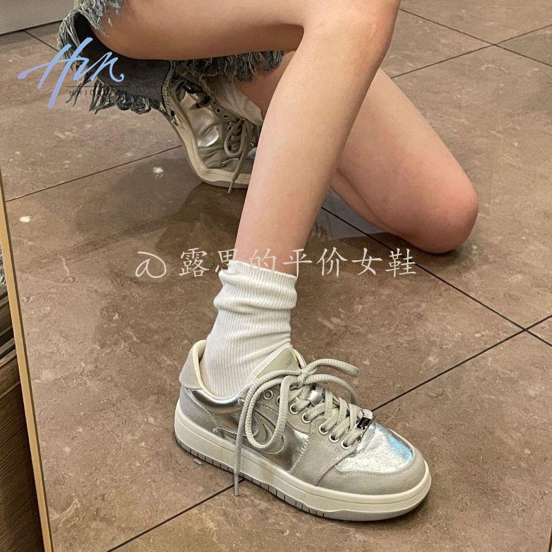 Giày Thể Thao Camssoo2023 Đế Dày Thoáng Khí Màu Bạc Thời Trang Mùa Hè Mới Cho Nữ