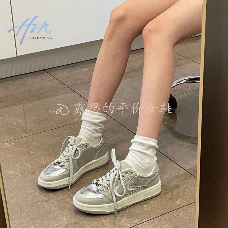 Giày Thể Thao Camssoo2023 Đế Dày Thoáng Khí Màu Bạc Thời Trang Mùa Hè Mới Cho Nữ