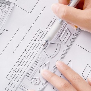 Combo ê ke 4 thước kẻ cho học sinh tiện dụng (bộ 4 thước eke)
