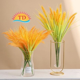 Cành bông lúa vàng nhựa giả trang trí decor như lúa thật