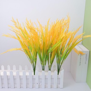 Nhành bông lúa vàng nhựa giả Decor trang trí như lúa thật