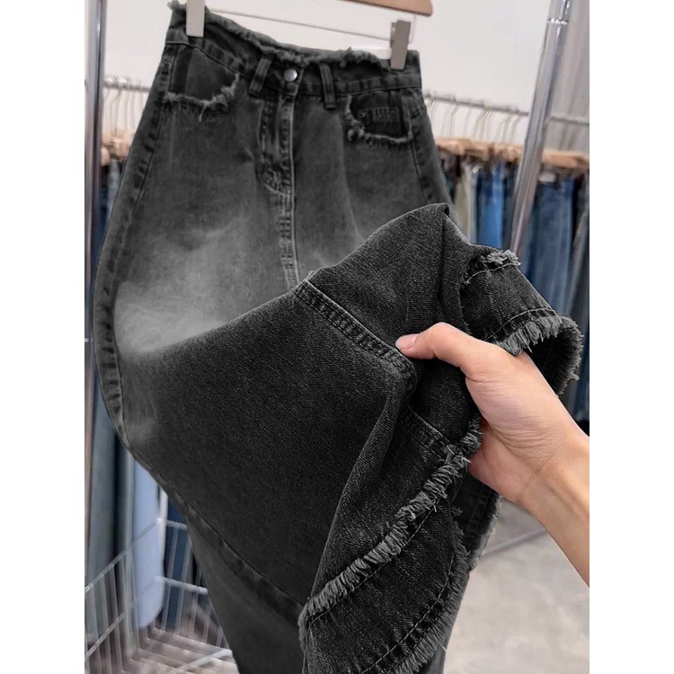 Chân Váy Denim Dài Dáng Chữ a Lưng Cao Xẻ Tà Thời Trang Mùa Hè Hàng Mới 2023 Dành Cho Bạn Nữ