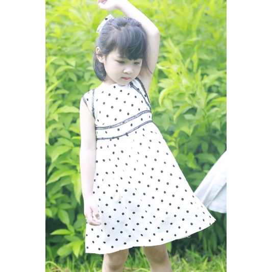 Váy thô hoa nhí, váy tặng kèm nơ cho bé gái size 13-26kg