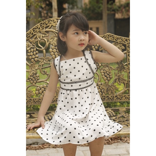 Váy thô hoa nhí, váy tặng kèm nơ cho bé gái size 13-26kg