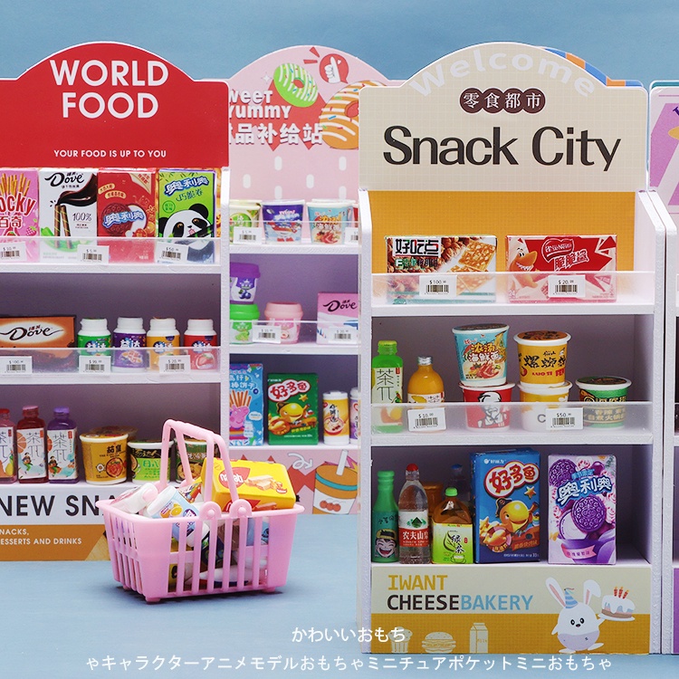 Mô Hình Kệ Kẹo Siêu Thị Đồ Chơi Mini Cho Nhà Búp Bê