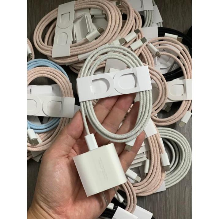 Bộ Sạc Nhanh PD 20W Cho Máy 8 đến 14 dây dù hoặc trắng trơn màu cáp dù giao ngẫu nhiên - Bảo hành 6 tháng