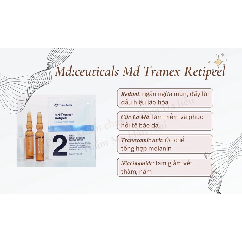 SET PEEL MỜ THÂM NÁM TRẺ HOÁ CĂNG BÓNG DA MD CEUTICALS TRANEX RETIPEEL