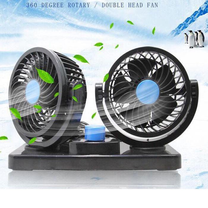 Thơm hương QUẠT MÁY ĐÔI 12V/24V CỠ LỚN TRÊN Ô TÔ XE HƠI - quạt ô tô, quạt làm mát không khí, quạt mini