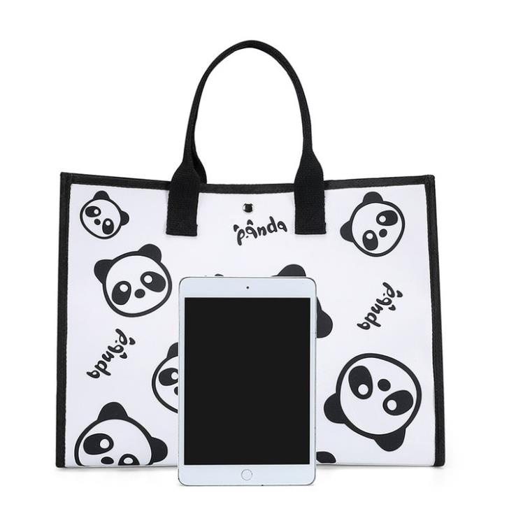 Túi Đeo Vai Tote Vải Canvas Cở Lớn In Họa Tiết Họa Hình Dễ Thương Cho Nữ 29*16*39cm