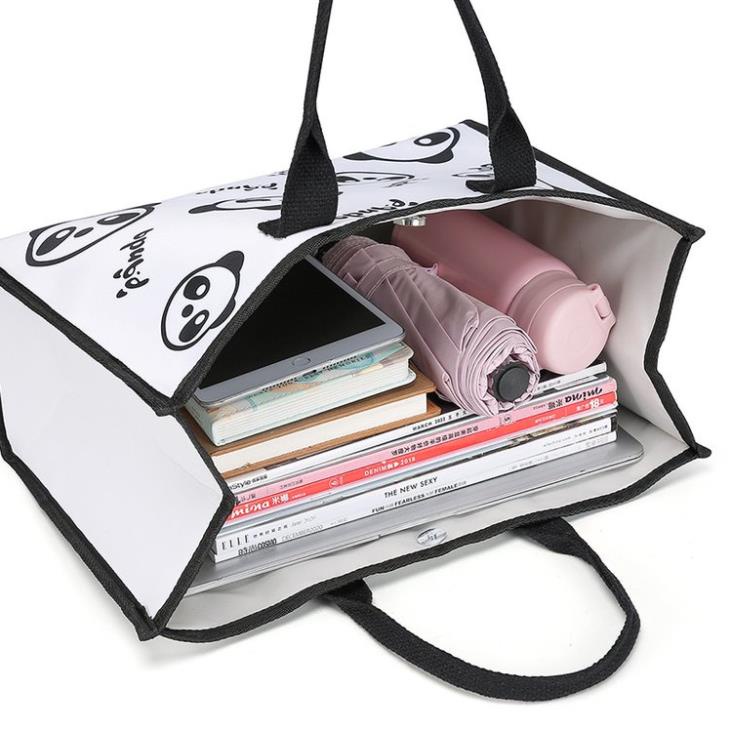 Túi Đeo Vai Tote Vải Canvas Cở Lớn In Họa Tiết Họa Hình Dễ Thương Cho Nữ 29*16*39cm