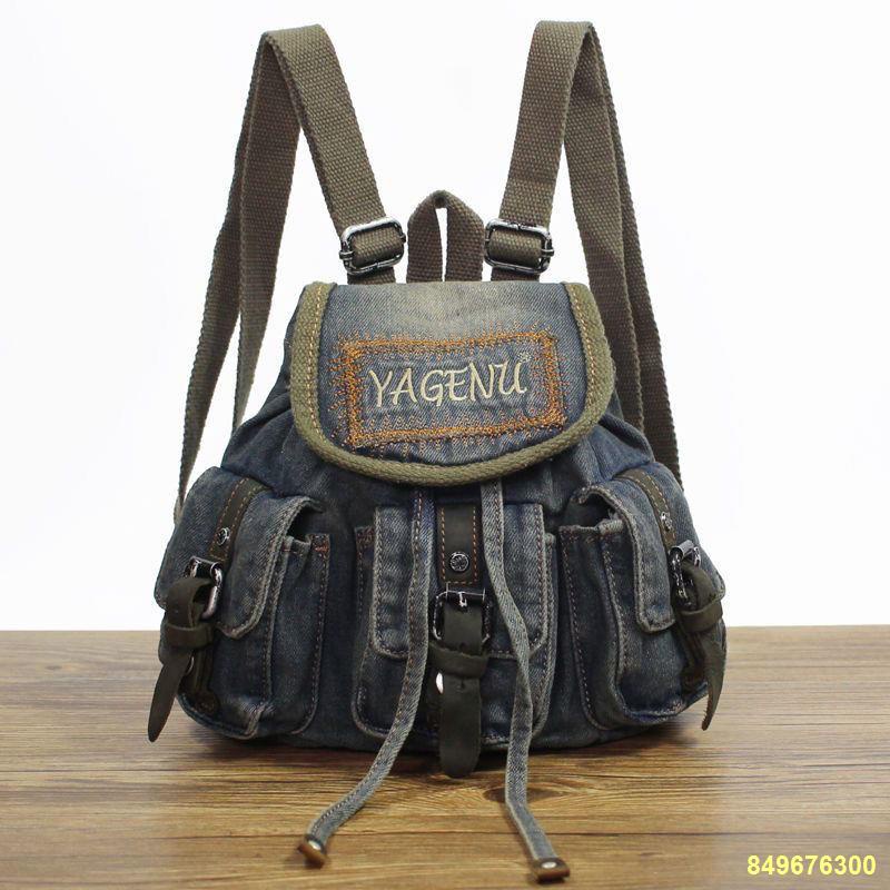 🌈Mới Túi Đeo Vai Retro Hoài Cổ Ba Lô Denim Thời Trang Nhỏ Học Thường Ngày