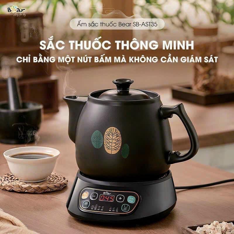 Ấm Sắc Thuốc Điện BEAR JYH-B40Q1 Dung Tích 3L, 3,5L Hàng Chính Hãng- Bảo Hành 12 Tháng