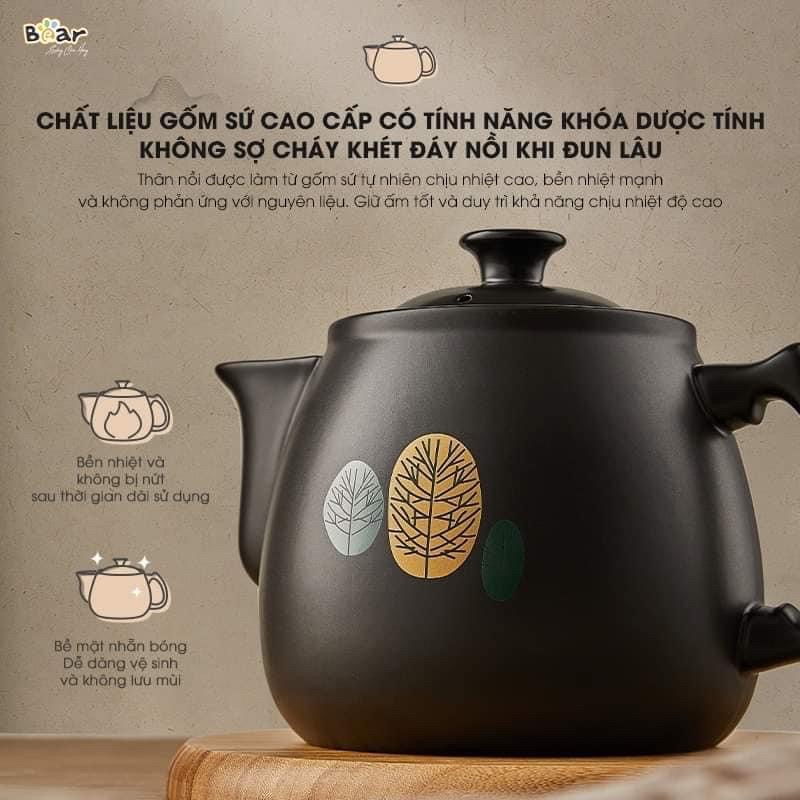 Ấm Sắc Thuốc Điện BEAR JYH-B40Q1 Dung Tích 3L, 3,5L Hàng Chính Hãng- Bảo Hành 12 Tháng