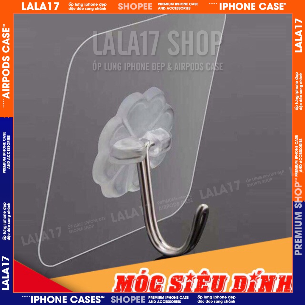 Sỉ MÓC DÁN TƯỜNG Siêu Dính Trong Suốt Chịu Lực Tốt Treo Tường Chắc Chắn 6x6 cm