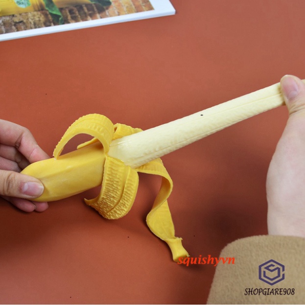 Chuối Vàng Bóp Mềm ⚡ HOT TREND ⚡ Squishy Mochi Quả Chuối Cute, công cụ giải trí thư giãn đáng yêu đánh tan