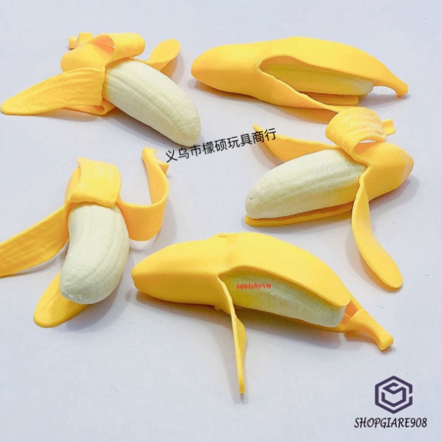Chuối Vàng Bóp Mềm ⚡ HOT TREND ⚡ Squishy Mochi Quả Chuối Cute, công cụ giải trí thư giãn đáng yêu đánh tan