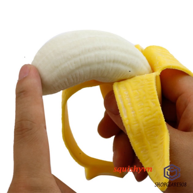 Chuối Vàng Bóp Mềm ⚡ HOT TREND ⚡ Squishy Mochi Quả Chuối Cute, công cụ giải trí thư giãn đáng yêu đánh tan