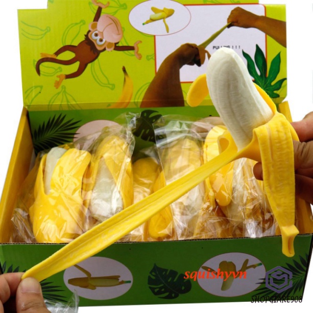 Chuối Vàng Bóp Mềm ⚡ HOT TREND ⚡ Squishy Mochi Quả Chuối Cute, công cụ giải trí thư giãn đáng yêu đánh tan