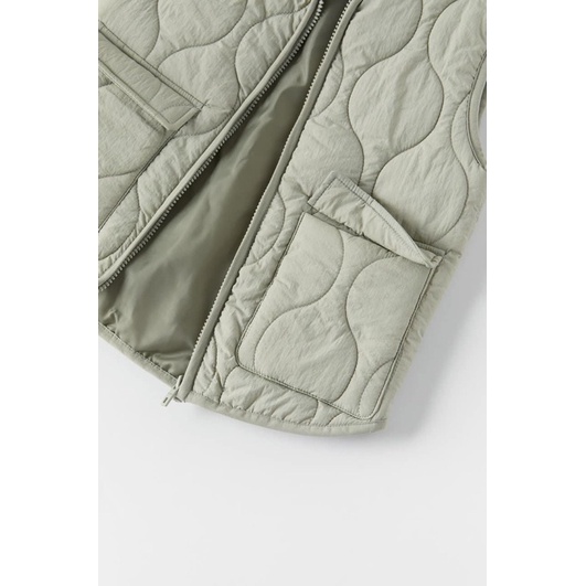 Áo khoác gile phao dư xịn màu xanh bé trai