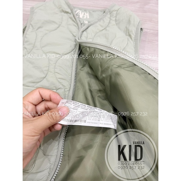 Áo khoác gile phao dư xịn màu xanh bé trai