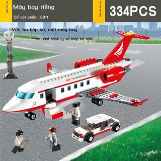 Goody 8911 máy bay phản lực tư nhân xe tương thích với lego hàng không lắp ráp khối xây dựng bé trai 6-12 t