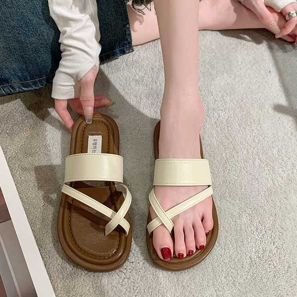 Giày sandal nữ Dép Xỏ Ngón Đế Bằng Thoải Mái Thời Trang Mùa Hè