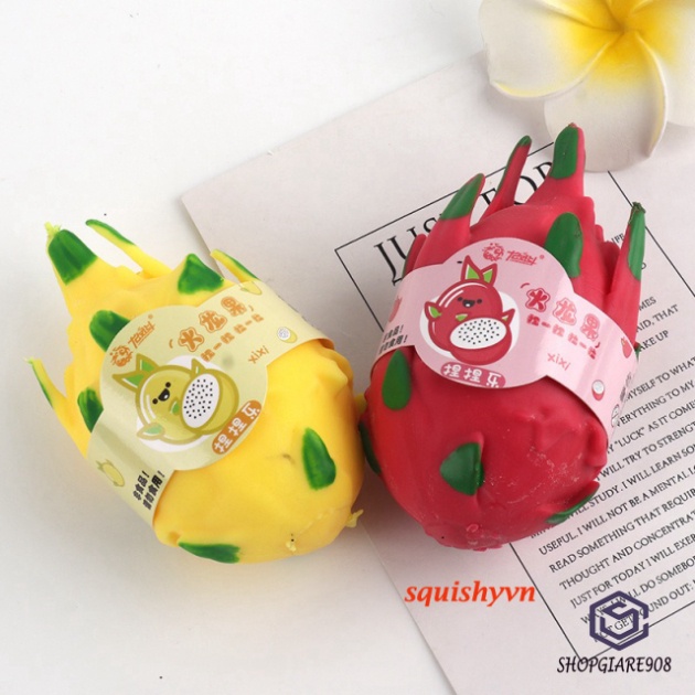 Squishy QUẢ THANH LONG đô chơi bóp tay Mochi mềm mại đáng yêu trung thực giảm stress co giãn đàn hồi co dãn ngộ nghĩnh