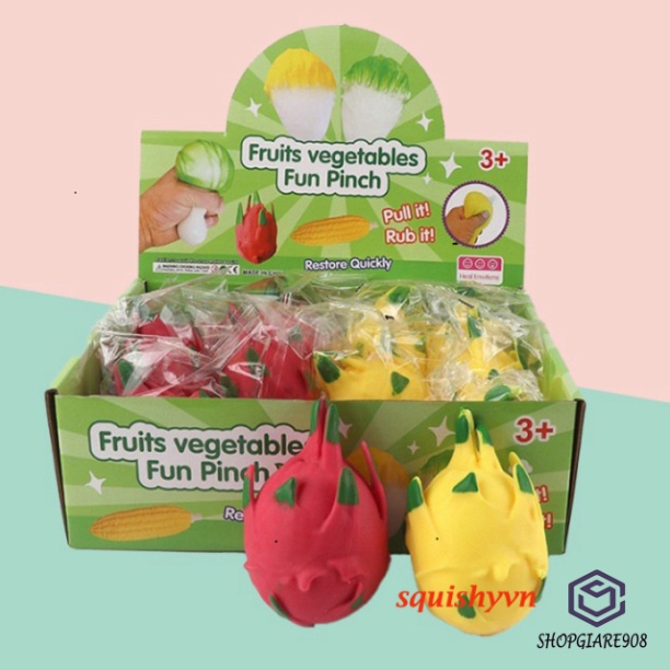 Squishy QUẢ THANH LONG đô chơi bóp tay Mochi mềm mại đáng yêu trung thực giảm stress co giãn đàn hồi co dãn ngộ nghĩnh