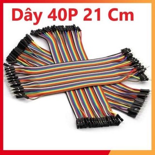 Bộ sợi dây nối 40p 7 màu dài 21cm 3 loại đầu: cái - cái, đực - cái, đực - đực