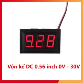 Đầu vôn kế dc 3 dây màu đỏ, vôn kế kỹ thuật số led 0,56 inch bảo vệ kết nối ngược dc 0v30.0v 3 dây