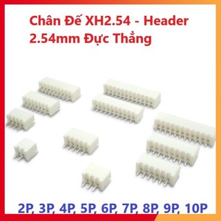Chân đế xh2.54 - header 2.54mm đực thẳng, 2p, 3p, 4p, 5p, 6p, 7p, 8p. 9p, 10p