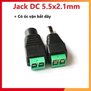 Jack dc nối nguồn đực/cái 5.5x2.1mm - jack nối nguồn camera có ốc vặn