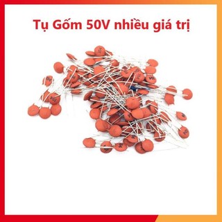 Tụ gốm 50v: 101, 102, 103, 104, 22p, 33p