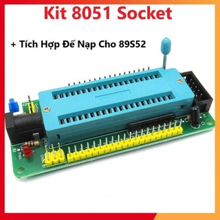 Kit 8051 socket mở rộng 40 chân - tích hợp đế nạp chip 89s52, mạch nạp 89s/avr