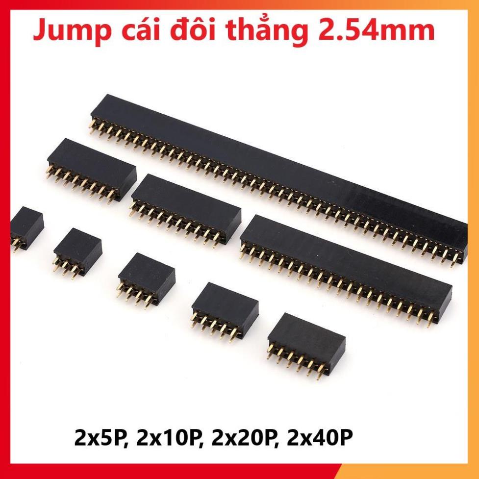 Jump cái đôi thẳng 2.54mm 2x5P, 2x10P, 2x20P, 2x40P