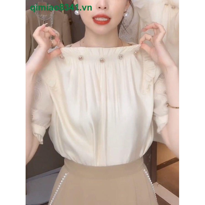 Áo Sơ Mi Hai Dây Mùa Hè Phong Cách Pháp Thiết Kế Chính Hãng Cho Nữ