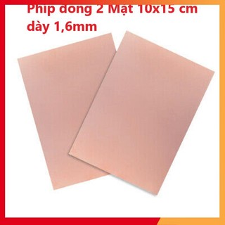 Phíp đồng 2 mặt 10x15 cm dày 1,6mm