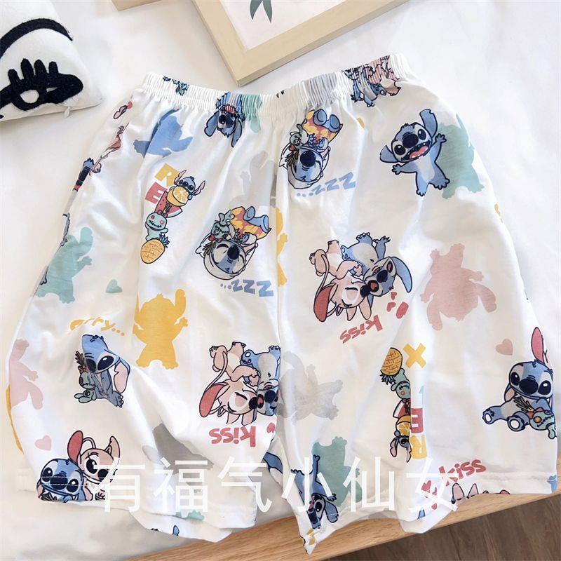 Bộ Đồ Ngủ Tay Ngắn In Hình Stitch Dễ Thương Phong Cách Nhật Bản Thời Trang Mùa Hè Cho Nữ se