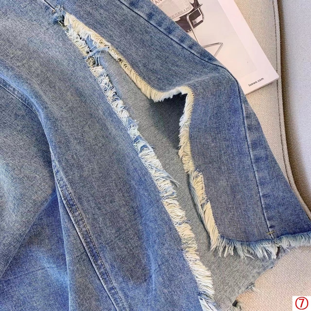 Chân Váy Denim Dài Dáng Chữ a Lưng Cao Xẻ Tà Thời Trang Mùa Hè 2023 Mới Cho Nữ