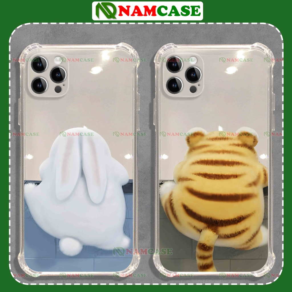 Ốp lưng iphone chó mèo chống sốc 4 góc silicon dẻo trong suốt bảo vệ camera ip 6/6s/7/8/X/XS/11/12/13/14 Pro Plus Max