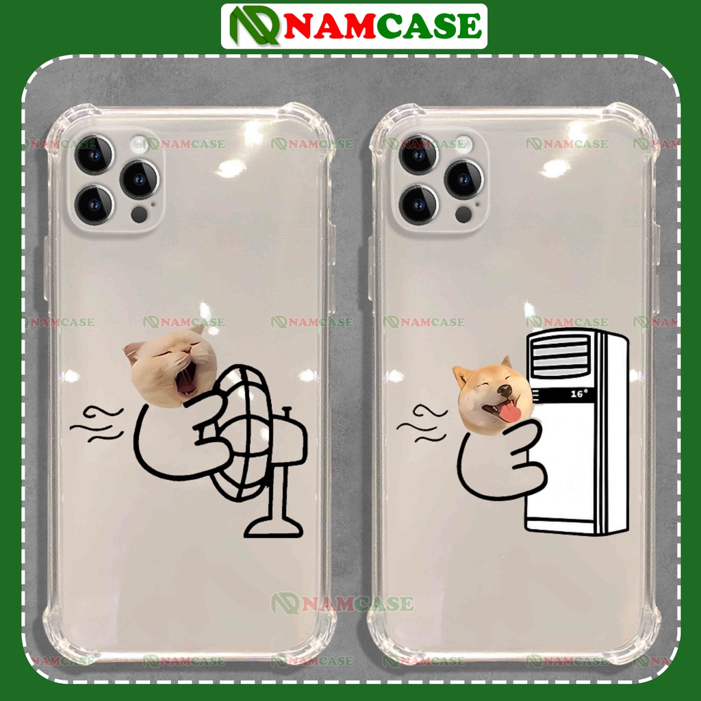 Ốp lưng iphone chó mèo chống sốc 4 góc silicon dẻo trong suốt bảo vệ camera ip 6/6s/7/8/X/XS/11/12/13/14 Pro Plus Max
