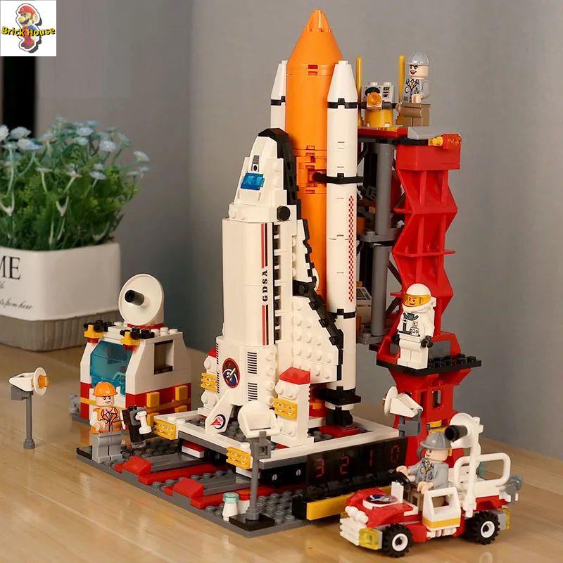 🚚SẴN HÀNG🚚Không Gian Tên Lửa Hội Tương Thích Với Lego Khối Xây Dựng Bé Trai Tàu Sân Bay Máy Bay Cô Gái Đồ Chơi Giáo Dụ