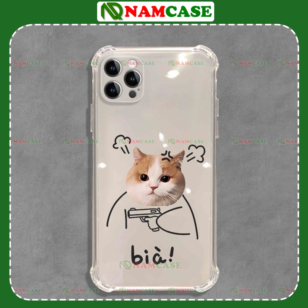 Ốp lưng iphone chó mèo chống sốc 4 góc silicon dẻo trong suốt bảo vệ camera ip 6/6s/7/8/X/XS/11/12/13/14 Pro Plus Max