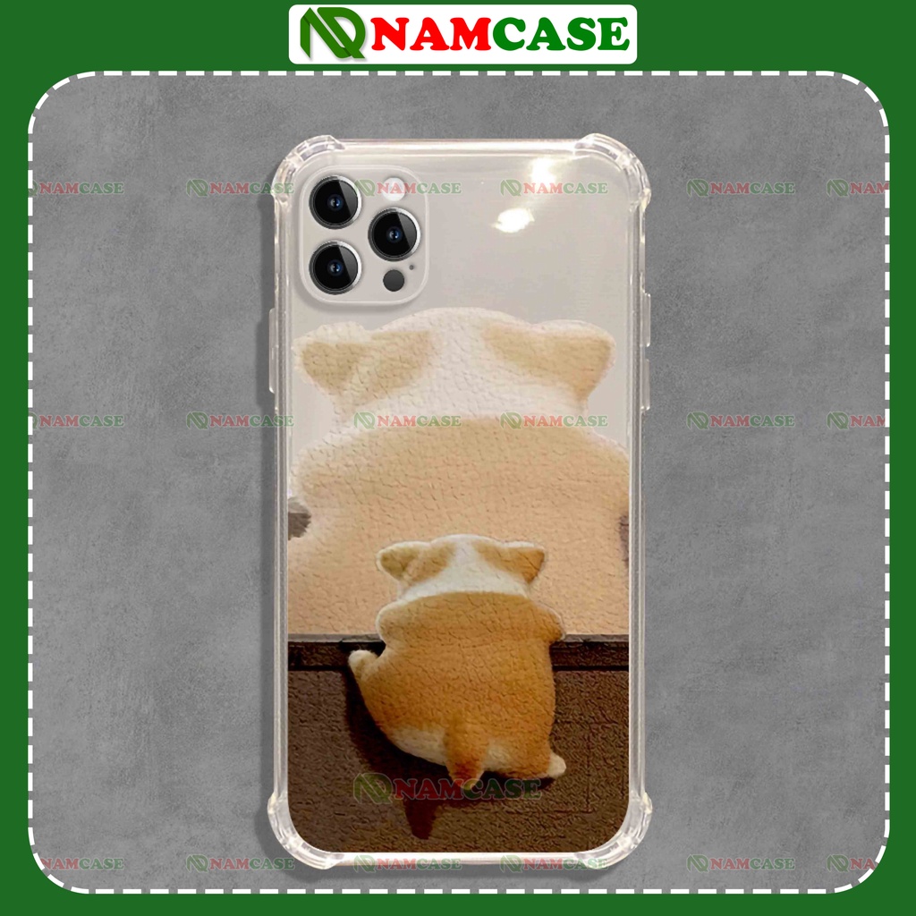 Ốp lưng iphone chó mèo chống sốc 4 góc silicon dẻo trong suốt bảo vệ camera ip 6/6s/7/8/X/XS/11/12/13/14 Pro Plus Max