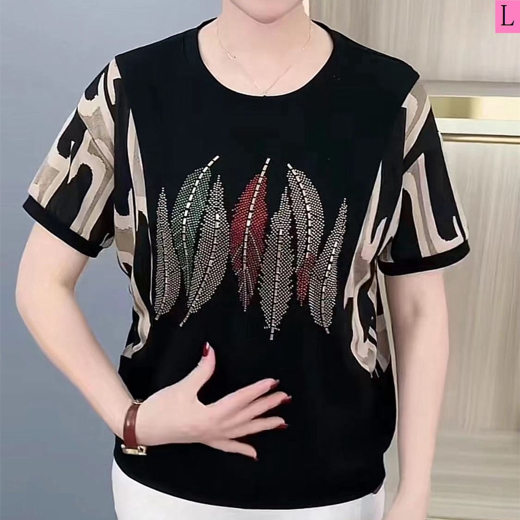 Áo Thun Tay Ngắn Dáng Rộng Thời Trang Mùa Hè Cho Nữ Trung Niên