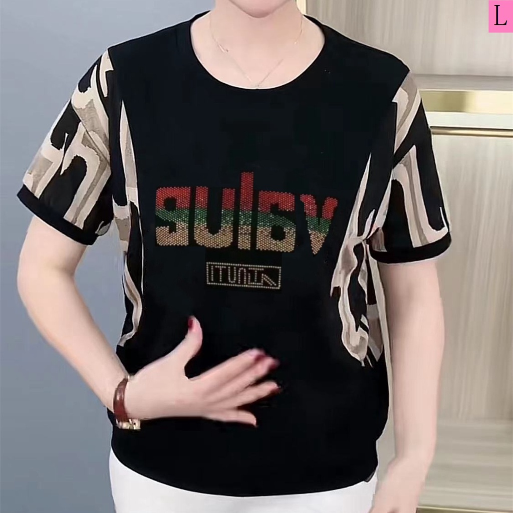 Áo Thun Tay Ngắn Dáng Rộng Thời Trang Mùa Hè Cho Nữ Trung Niên