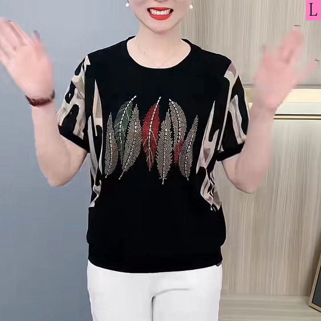 Áo Thun Tay Ngắn Dáng Rộng Thời Trang Mùa Hè Cho Nữ Trung Niên