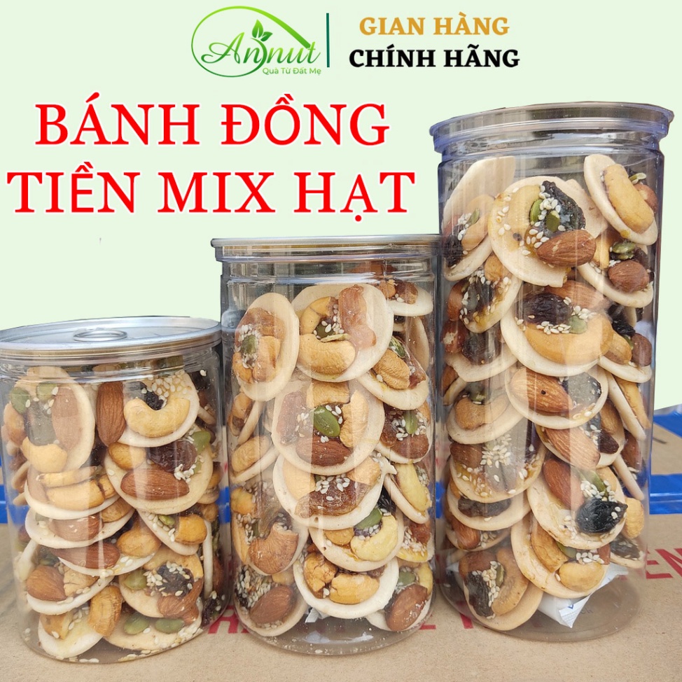 Bánh Đồng Tiền Mix Hạt Dinh Dưỡng Thơm Giòn 450g Hỗ Trợ Giảm Cân, Ăn Keto, Ăn Healthy [Annut Healthy]