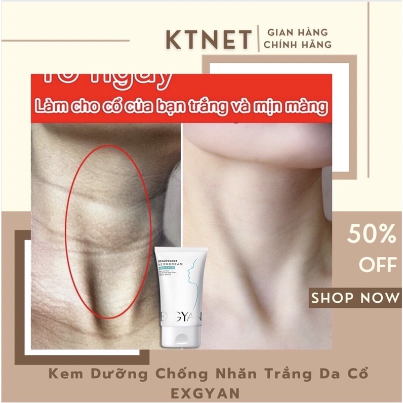 Kem Săn Chắc Vùng Cổ chống nhăn làm đẹp da cổ làm mờ vết nhăn cổ Dưỡng ẩm và làm trắng da cổ 110g - Exgyan
