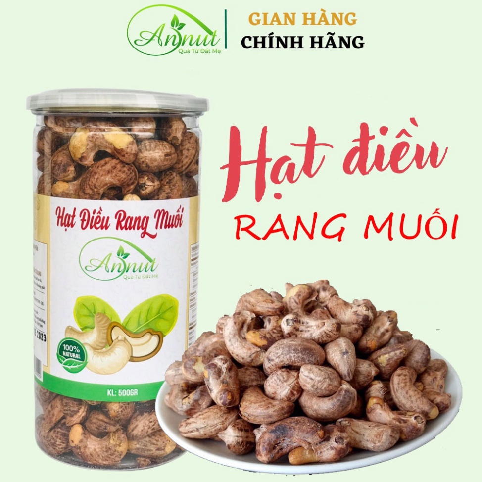 Hạt điều rang muối nguyên hạt ANNUT điều vỏ lụa Bình Phước giàu dinh dưỡng 500g [Annut Healthy]